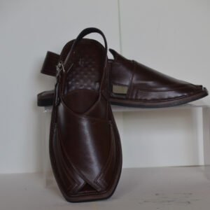 Brown Leather Traditional Peshawari Chappal