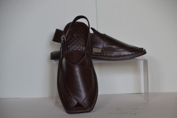 Brown Leather Traditional Peshawari Chappal