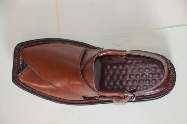 Mustard Authentic Leather Peshawari Chappal - Image 4